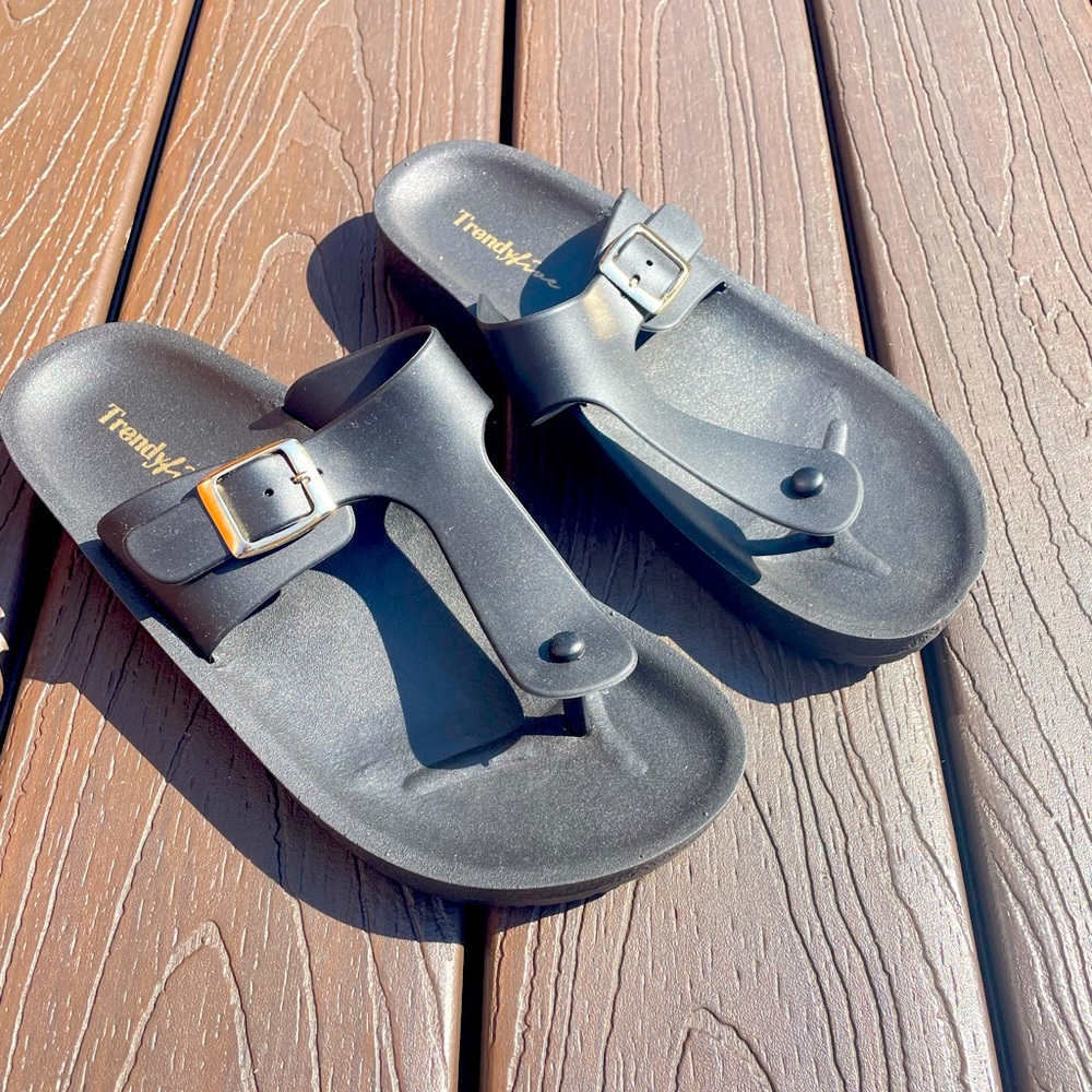 Birkenstock like plastic flip flop